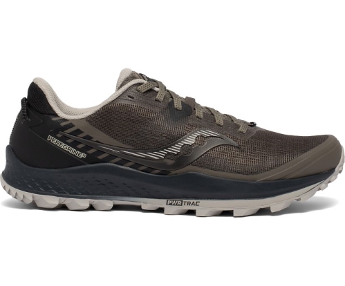 Tenis Saucony Peregrine 11 Wide Hombre Zapatillas Running Gravel / Negras México MX-702-GE